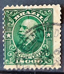 Selo Regular Cod RHM 147 Alegoria Republicana Barao do Rio Branco 1913 Circulado 2