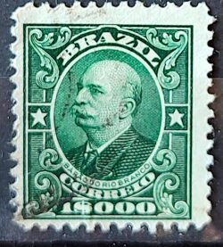 Selo Regular Cod RHM 147 Alegoria Republicana Barao do Rio Branco 1913 Circulado 3