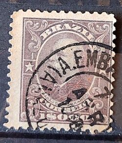 Selo Regular Cod RHM 148 Alegoria Republicana Barao do Rio Branco Diplomacia 1915 Circulado 11