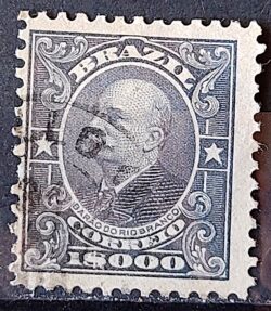 Selo Regular Cod RHM 148 Alegoria Republicana Barao do Rio Branco Diplomacia 1915 Circulado 3