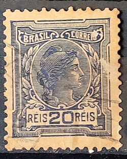Selo Regular Cod RHM 155 Alegoria Republicana 1918 Circulado 14