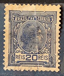 Selo Regular Cod RHM 155 Alegoria Republicana 1918 Circulado 15