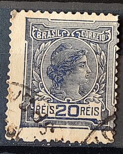 Selo Regular Cod RHM 155 Alegoria Republicana 1918 Circulado 17