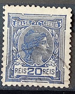 Selo Regular Cod RHM 155 Alegoria Republicana 1918 Circulado 18