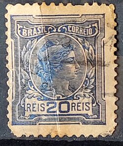 Selo Regular Cod RHM 155 Alegoria Republicana 1918 Circulado 9