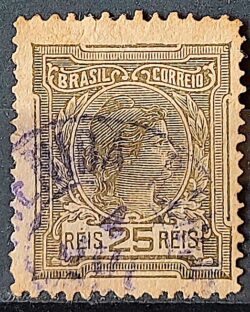 Selo Regular Cod RHM 156 Alegoria Republicana 1918 Circulado 11