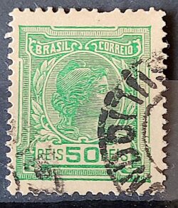Selo Regular Cod RHM 157 Alegoria Republicana 1918 Circulado 1
