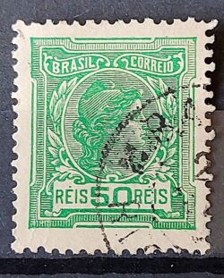 Selo Regular Cod RHM 157 Alegoria Republicana 1918 Circulado 3