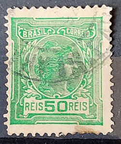 Selo Regular Cod RHM 157 Alegoria Republicana 1918 Circulado 4
