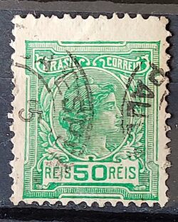 Selo Regular Cod RHM 157 Alegoria Republicana 1918 Circulado 5