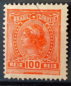 Selo Regular Cod RHM 158 Alegoria Republicana 1918 Circulado 13