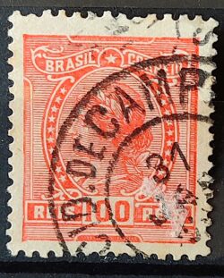 Selo Regular Cod RHM 158 Alegoria Republicana 1918 Circulado 14
