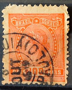 Selo Regular Cod RHM 158 Alegoria Republicana 1918 Circulado 15