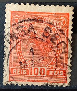 Selo Regular Cod RHM 158 Alegoria Republicana 1918 Circulado 17