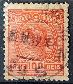Selo Regular Cod RHM 158 Alegoria Republicana 1918 Circulado 19