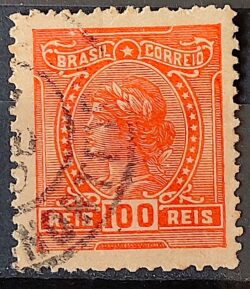 Selo Regular Cod RHM 158 Alegoria Republicana 1918 Circulado 2