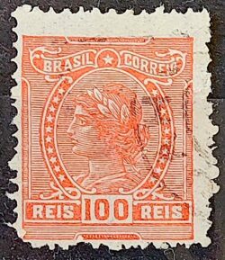 Selo Regular Cod RHM 158 a Alegoria Republicana 1918 Circulado 1