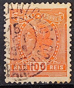 Selo Regular Cod RHM 158 a Alegoria Republicana 1918 Circulado 10