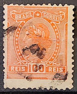 Selo Regular Cod RHM 158 a Alegoria Republicana 1918 Circulado 12