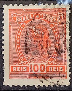 Selo Regular Cod RHM 158 a Alegoria Republicana 1918 Circulado 16