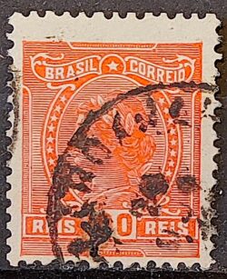 Selo Regular Cod RHM 158 a Alegoria Republicana 1918 Circulado 4