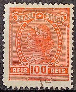 Selo Regular Cod RHM 158 a Alegoria Republicana 1918 Circulado 5