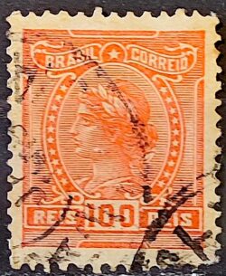 Selo Regular Cod RHM 158 a Alegoria Republicana 1918 Circulado 6