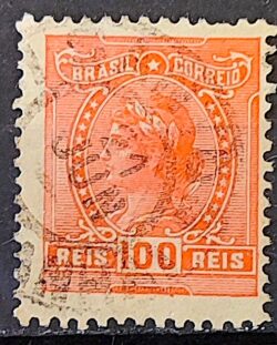 Selo Regular Cod RHM 158 a Alegoria Republicana 1918 Circulado 7