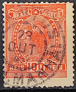 Selo Regular Cod RHM 158 a Alegoria Republicana 1918 Circulado 8