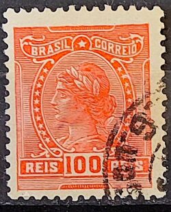 Selo Regular Cod RHM 158 a Alegoria Republicana 1918 Circulado 9