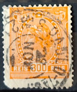 Selo Regular Cod RHM 159 Alegoria Republicana 1918 Circulado 2