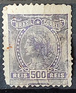 Selo Regular Cod RHM 160 Alegoria Republicana 1918 Circulado 7