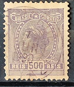 Selo Regular Cod RHM 160 Alegoria Republicana 1918 Circulado 8