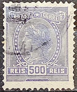 Selo Regular Cod RHM 160 a Alegoria Republicana 1918 Circulado 2