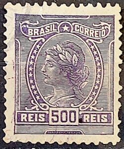Selo Regular Cod RHM 160 a Alegoria Republicana 1918 Circulado 3