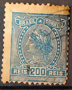 Selo Regular Cod RHM 166 Alegoria Republicana 1918 Circulado 10