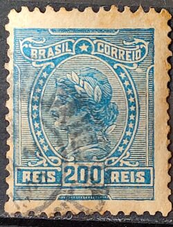 Selo Regular Cod RHM 166 Alegoria Republicana 1918 Circulado 14