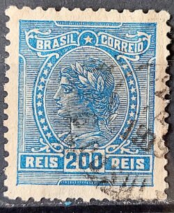 Selo Regular Cod RHM 166 Alegoria Republicana 1918 Circulado 3