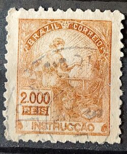 Selo Regular Cod RHM 171 Instrucao 1918 Circulado 1