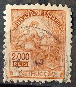 Selo Regular Cod RHM 171 Instrucao 1918 Circulado 2