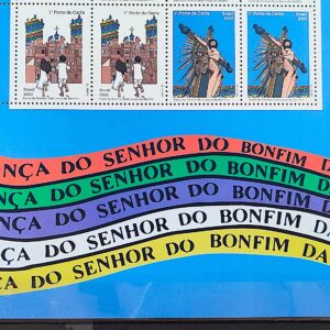 C 4031 Selo Festa do Senhor Bom Jesus do Bonfim Religiao Bahia 2022 Com Vinheta Fitas 4 Selos