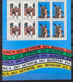 C 4031 Selo Festa do Senhor do Bonfim Religiao Bahia 2022 Quadra Com Vinheta Fitas Serie Completa