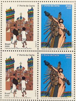 C 4031 Selo Festa do Senhor Bom Jesus do Bonfim Religiao Bahia 2022 Quadra Mista