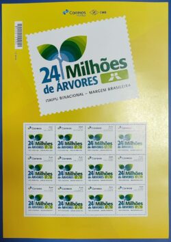 PB 198 Selo Personalizado Itaipu Binacional 24 Milhoes de Arvores 2022 Folha