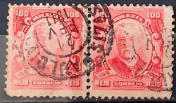 Selo Regular Cod RHM 139a Alegoria Republicana Eduardo Wandenkolk Militar Marinha 1906 Circulado Par 12