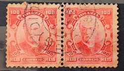 Selo Regular Cod RHM 139a Alegoria Republicana Eduardo Wandenkolk Militar Marinha 1906 Circulado Par 13