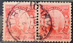 Selo Regular Cod RHM 139a Alegoria Republicana Eduardo Wandenkolk Militar Marinha 1906 Circulado Par 14