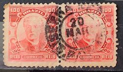 Selo Regular Cod RHM 139a Alegoria Republicana Eduardo Wandenkolk Militar Marinha 1906 Circulado Par 17