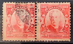 Selo Regular Cod RHM 139a Alegoria Republicana Eduardo Wandenkolk Militar Marinha 1906 Circulado Par 2