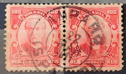 Selo Regular Cod RHM 139a Alegoria Republicana Eduardo Wandenkolk Militar Marinha 1906 Circulado Par 4